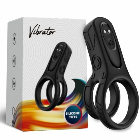 ARMONY Wibrator dwupierścieniowy czarny silikonowy USB wodoodporny