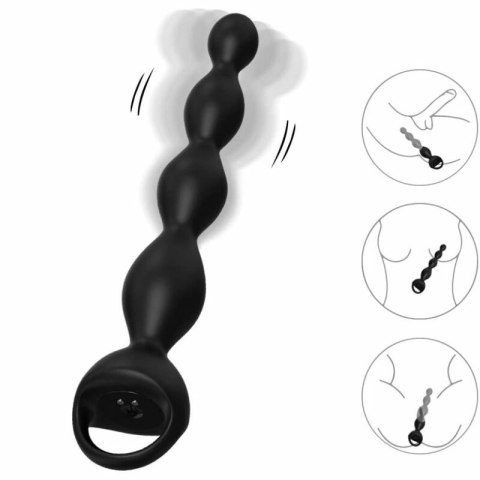 ARMONY Wibrator na palec z korkiem analnym czarny 9 trybow 210mm