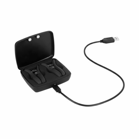 Bedroom Fantasies Vibrating Nipple Clamps Black - bezprzewodowe klamry wibrujące