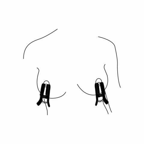 Bedroom Fantasies Vibrating Nipple Clamps Black - bezprzewodowe klamry wibrujące