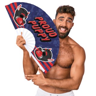 Proud Puppy Fan 64 cm - Składany wachlarz z napisem, lekki i trwały