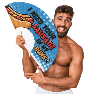 Sausage Fan 64 cm - dekoracyjny wachlarz z napisem, lekki i trwały