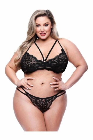 BACI ECO Strappy Bra & Panty Set Black QS - ekologiczny komplet