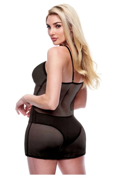 Baci 2 PCS. Eco Chemise and Panty Set Black M/L - ekologiczny komplet
