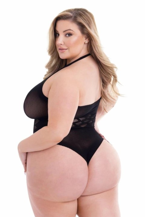 Baci Jacquard Bodysuit Black QS - elegancki czarny body z wzorem