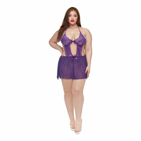 Baci Lingerie Amethyst Lace Babydoll fioletowa koronka QS