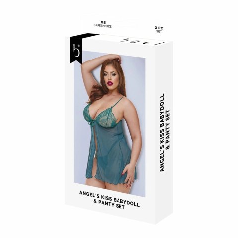 Baci Lingerie Angel's Kiss Babydoll & Panty Set zielony QS koronka