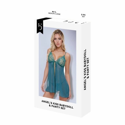 Baci Lingerie Angel's Kiss Babydoll & Panty Set zielony S/M koronka