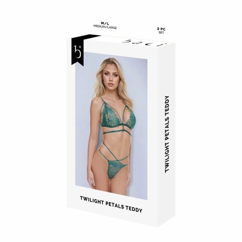 Baci Lingerie Twilight Petals Teddy zielony M/L koronka kwiatowa