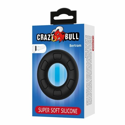 CRAZY BULL Bertram silikonowy pierścień intymny czarny super miękki