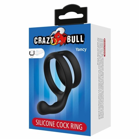 Crazy Bull Yancy podwojny pierścień intymny czarny silikonowy