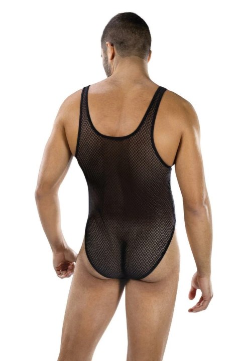 ENVY Fierce Deep V Mesh Bodysuit Black OS - siateczkowy body męski