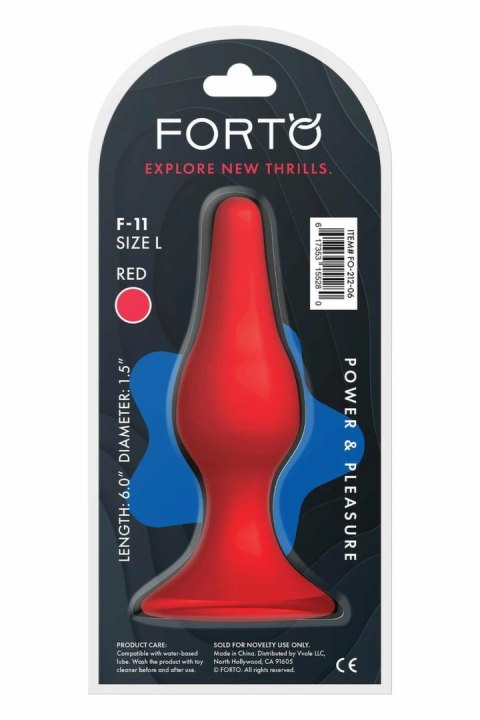 FORTO F-11 LUNGO Large Red silikonowy model z przyssawką 100% Premium