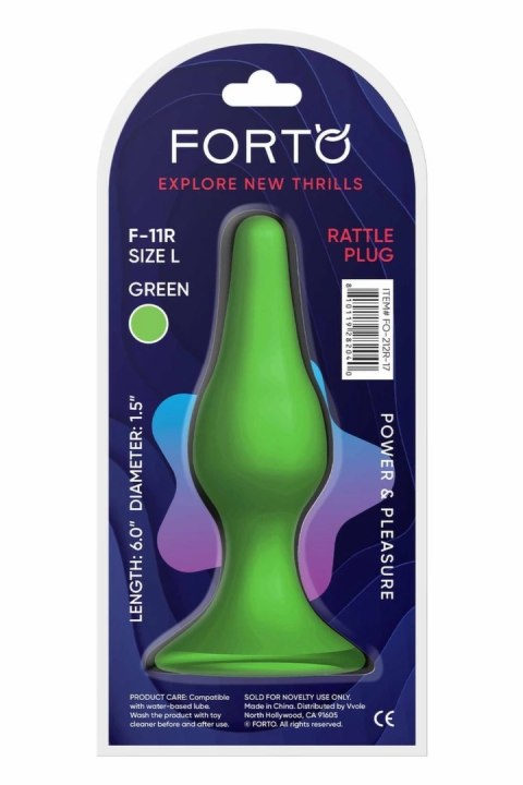 FORTO F-11R RATTLER LUNGO Large Zielony silikonowy model z kulką