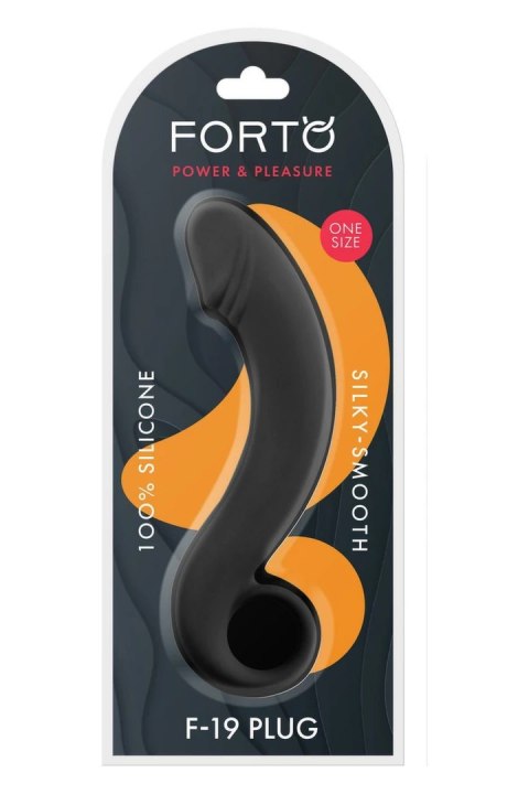 FORTO F-19 Plug Black silikonowy anatomiczny z uchwytem czarny