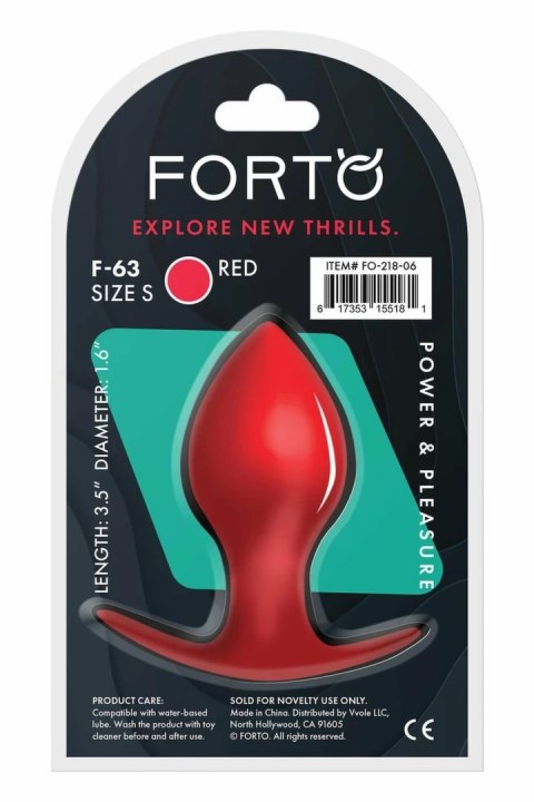 FORTO F-63 Rattler Spade Small Red silikonowy korek z kulką, czerwony