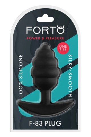 FORTO F-83 SPIR PLUG BLACK silikonowy anatomiczny korek średni czarny