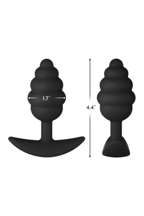 FORTO F-83 SPIR PLUG BLACK silikonowy anatomiczny korek średni czarny