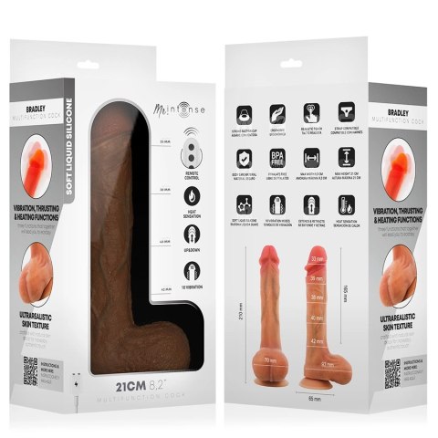 MR INTENSE Bradley - wibrator z funkcją grzania i pilotem 21 cm, silikon