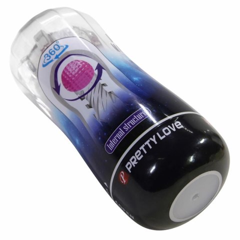 Pretty Love 360 Transparent - Teksturowany kubek intymny TPE, fioletowy