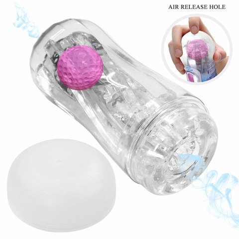 Pretty Love 360 Transparent - Teksturowany kubek intymny TPE, fioletowy