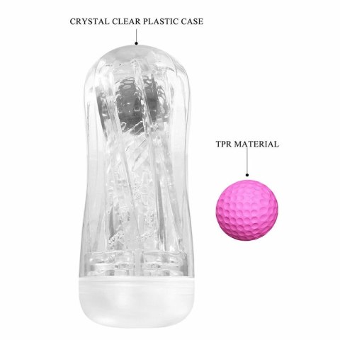 Pretty Love 360 Transparent - Teksturowany kubek intymny TPE, fioletowy