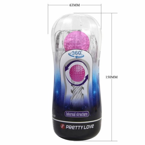 Pretty Love 360 Transparent - Teksturowany kubek intymny TPE, fioletowy