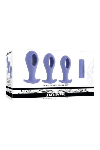 EVOLVED HOLE PUNCH PLUG SET silikonowy zestaw z wibracją 3 rozmiary