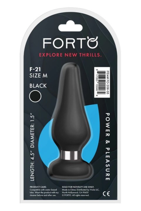 FORTO F-21 TEAR DROP Medium Czarny silikonowy z pierścieniem stalowym