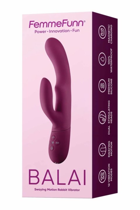 FemmeFunn Balai Dark Fuchsia - silikonowy model z ruchomą głowicą, 12 trybow