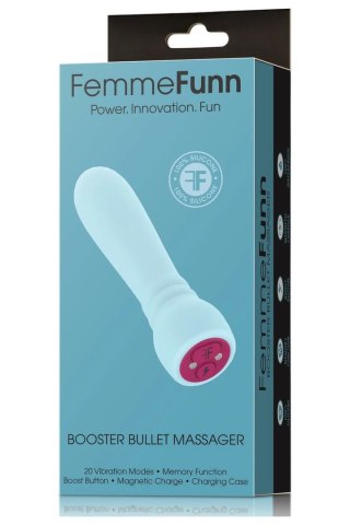 FemmeFunn Booster Bullet Light Blue - kompaktowy masażer 20 trybow, etui ładowane magnetycznie