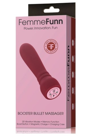 FemmeFunn Booster Bullet Maroon - kompaktowy wibrator 20 trybow, etui magnetyczne