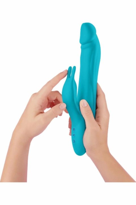 FemmeFunn Booster Rabbit XL Turquoise - wibrator z funkcją Boost, 27,9 cm