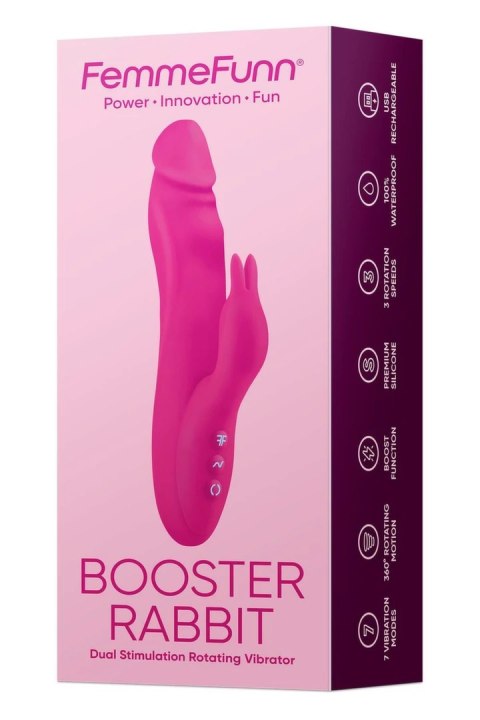 FemmeFunn Booster Rabbit Pink - Wibrator z rotacją i podwojną stymulacją