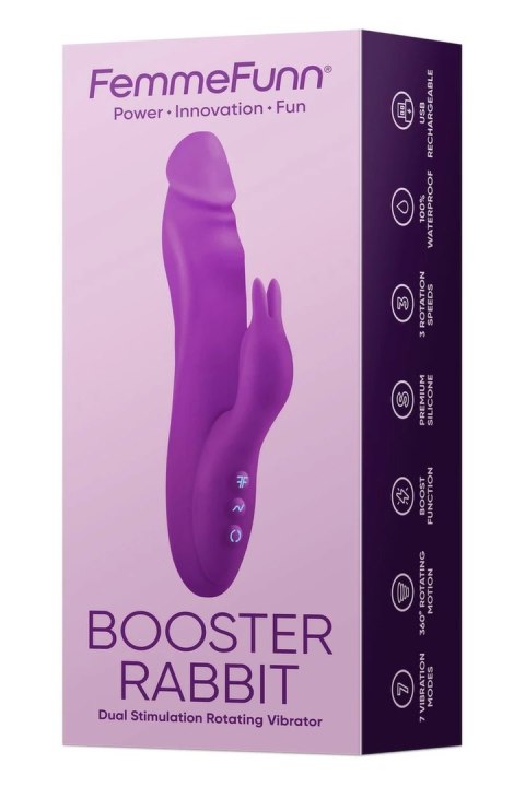 FemmeFunn Booster Rabbit Purple - wibrator rotacyjny, 7 trybow, silikon