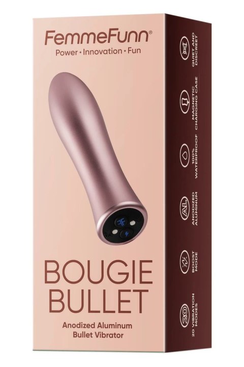 FemmeFunn Bougie Bullet Rose Gold - aluminiowy mini masażer 20 trybow
