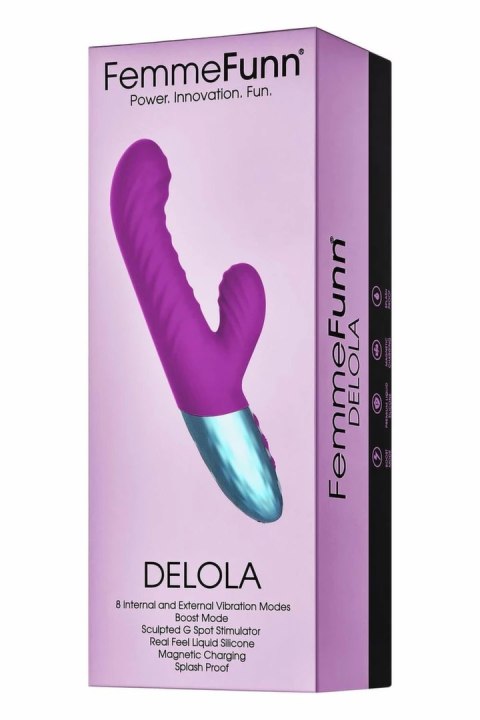 FemmeFunn Delola Purple - Wibrujący model z podwojną gęstością, 8 trybow