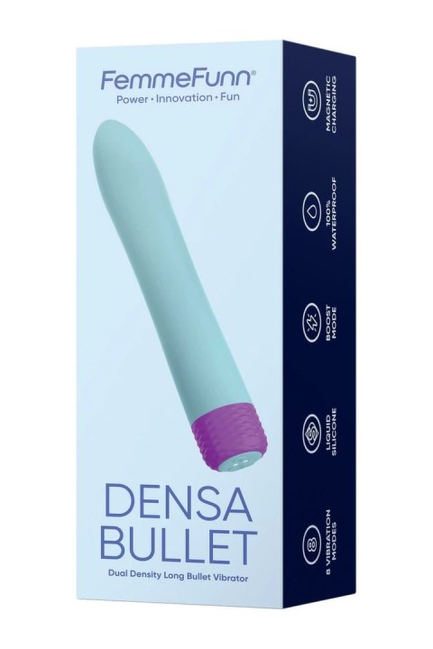FemmeFunn Densa Bullet Light Blue - wibrujący masażer silikonowy 19,3 cm