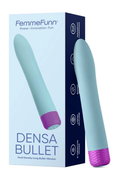 FemmeFunn Densa Bullet Light Blue - wibrujący masażer silikonowy 19,3 cm
