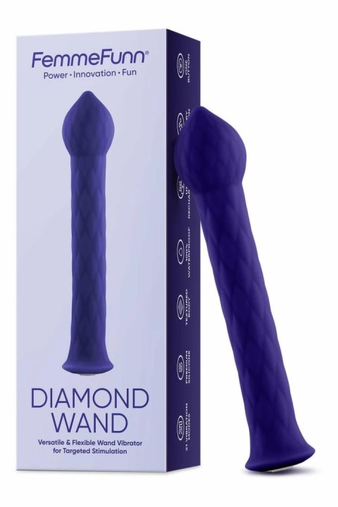 FemmeFunn Diamond Wand Dark Purple - elastyczny masażer 21 trybow