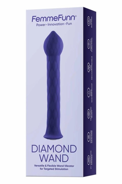 FemmeFunn Diamond Wand Dark Purple - elastyczny masażer 21 trybow