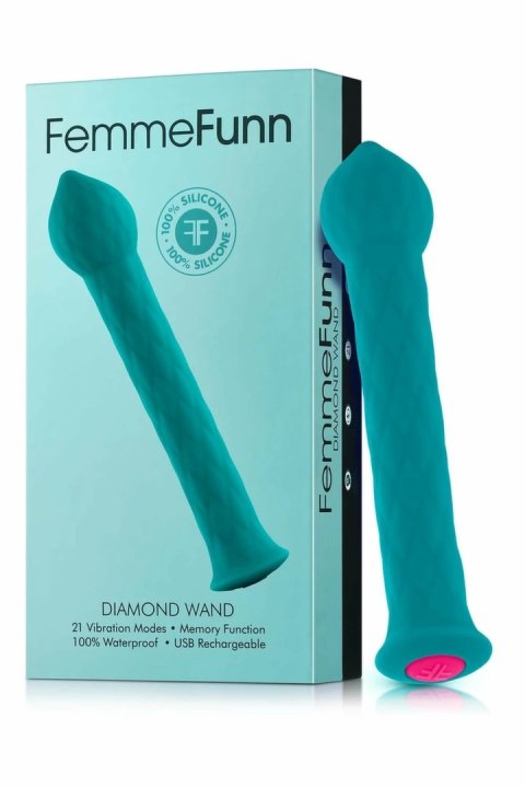 FemmeFunn Diamond Wand Turquoise - elastyczny masażer 21 trybow