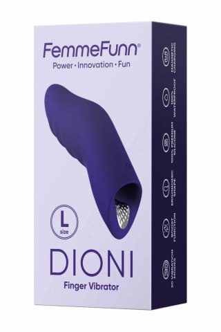 FemmeFunn Dioni Large Dark Purple - ergonomiczny wibrator na palec 20 trybow