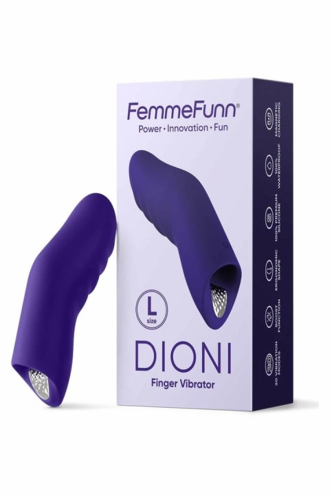 FemmeFunn Dioni Large Dark Purple - ergonomiczny wibrator na palec 20 trybow
