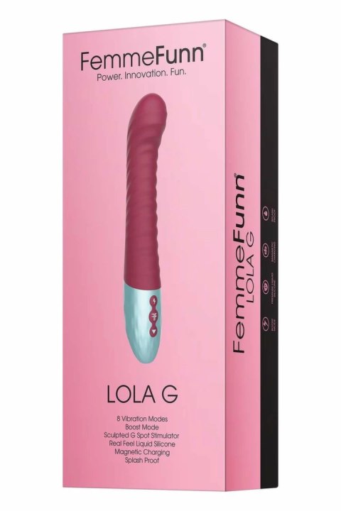 FemmeFunn Lola G Maroon - silikonowa maszyna intymna, 8 trybow, 24 cm