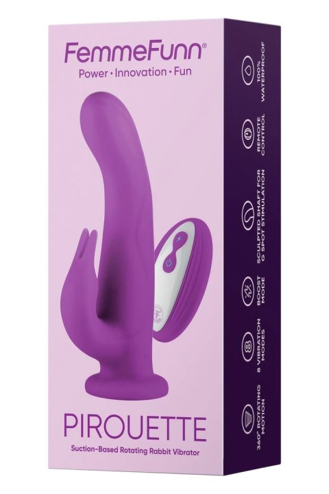 FemmeFunn Pirouette Purple - obrotowy model z pilotem, silikon premium
