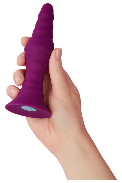 FemmeFunn Pyra Large Dark Fuchsia - wibrująca zatyczka z pilotem, silikon