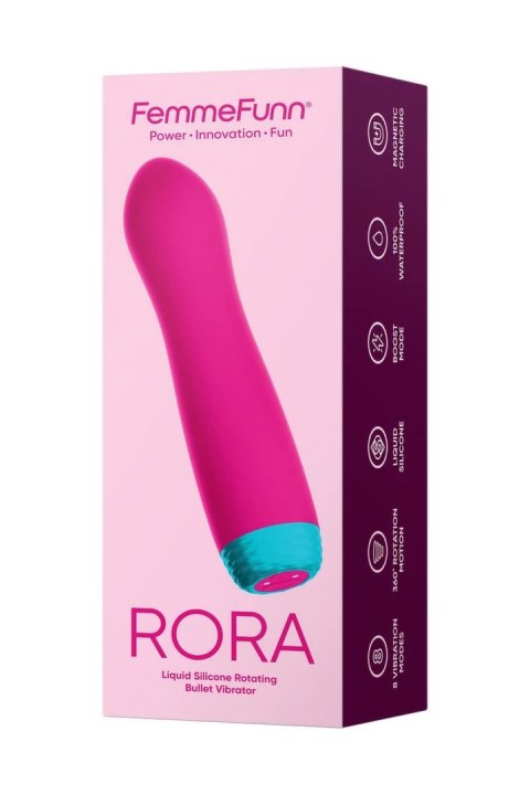 FemmeFunn Rora Pink - obrotowy wibrator kulkowy, silikon, wodoodporny