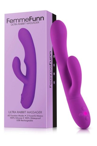 FemmeFunn Ultra Rabbit Purple - silikonowy model z 3 silnikami, 10 trybow