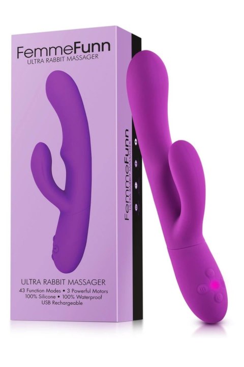 FemmeFunn Ultra Rabbit Purple - silikonowy model z 3 silnikami, 10 trybow